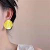 French Retro Irregular Geometric Acrylic Circle Earrings Fruit Color Twisted Round Resin Stud Earrings Women Wedding Jewelry - Image 4