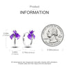 Colorful Cubic Zirconia Huggie Hoop Earrings in Flower Butterfly and Clover Designs - Image 46