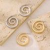 Metal Texture Conch Spiral Stud Earrings Women Stainless Steel Beach Seaside Holiday Summer Jewelry Gifts - Image 4