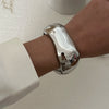 Exaggerated Irregular Chunky Cuff Bangle Bracelets for Women Simple Glossy Metal Jewelry Party Office Wrist Gift Accessories - Image 6
