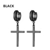Punk Stainless Steel Frosting Hoop Earrings Design Women Men Pierced Cross Ear Jewelry Accessories Party Dangle Earring - Image 10
