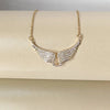 Angel Wing Pendant Necklace with Clear Stone Accents - Image 3