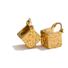 Stainless Steel Metal Square Hollow Cast Hoop Earrings Women Distinctive Stylish Jewelry Korean - Image 8