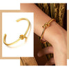 Round Circular Open Knot Cuff Bangle Bracelets For Women Elegant GoldColor Jewelry Noeud Armband Pulseiras - Image 1