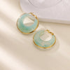 Stainless Steel Acrylici Resin Hoop Earrings for Women Classic Brown Pink Color Earrings Party Jewelry - Image 12