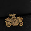 Women's gold-plated motorcycle badge, silver men's chest pin, black lapel brooch, suit accessories set - Image 8