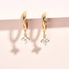 Flower Pendant Huggie Hoop Earrings in Stainless Steel with Gold-Tone or Silver-Tone Options - Image 5