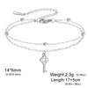 Heart Key Bowknot Charm Bracelet Stainless Steel Gold Color Double Layer Beads Chain Anklet Jewelry Gift - Image 14