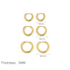 3Pairs Stainless Steel Round Rings Huggies Earrings Set for Women Men Stackable Gold Plated Tiny Ear Cartilage Hoops - Image 7