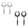 Vintage Feather Irregular Gothic Stainless Steel Titanium Piercing Hanging Dangle Drop Women's Earrings Man Valentine Day Gift - Image 2