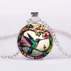 Cute Round Hummingbird Glass Dome Cabochon Pendants Necklaces Bird Rainforest Jewelry Accessories - Image 2
