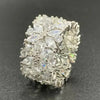 Flower Cube Zirconia Ring Jewelry, European and American Niche Attends Banquet Shining Wedding Accessories - Image 4