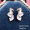 White Women's Dangle Earrings Blooming Flower Acrylic Enamel Butterfly Imitation Pearl Heart Hanging Earrings Elegant Brinc - Image 17