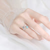 Silver Simple Necklace Bracelet Rings Set For Women Girls Wedding Engagement Valentines Day Gift - Image 3
