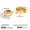Geometric Cubic Zirconia Earrings For Women Minimalist Gold Plated Stainless Steel Clip Earrings Jewelry - Image 8