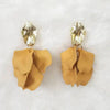 Gold Color Metal Leaf Acrylic Petal Flower Drop Earrings For Women Rose Pink Blue Orange Green Colors - Image 2
