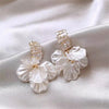 High Class Imitation Shell White Flower Petal Pendant Earrings For Women‘s Design Jewelry Wedding Gifts - Image 6