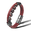 Multi Layer Braided Rope Leather Bracelet Stainless Steel Men Bangles for Red Stone Charm Women Jewelry - Image 7