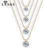 – Necklace Sparkling Solitaire Lab-Grown Diamond Pendant Necklaces for Women Daily Jewelry - Image 2