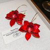 Red Acrylic Resin Flower Earrings For Women Jewelry Statement Earings - Image 6