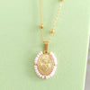 Virgin Mary Pendant Charm Necklace Women Cross Scared Heart Jesus Choker Seed Beads Stainless Steel Chain Gold Color Mom - Image 38