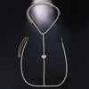 Stonefans Rhinestone Heart Chest Chain Necklace Outfit for Women 2023 Sexy Jewelry Crystal Bikini Body Chain Club Accessories