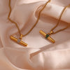 Green Crystal Color Rhinestone T Bar Pendant Square Pearl Chain Stainless Steel Gold Plated Necklace Christmas Jewelry - Image 6