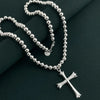 Silver Necklace Width 4mm/6MM Buddha Bead Chain Cross Pendant Chain for Women Men Jewelry - Image 1