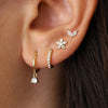 Four-Piece Stainless Steel Hoop Earring Set with Star and Leaf Motifs - Image 2