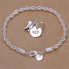 Silver 4MM Twisted Rope Bracelets For Women Men Minimalist Couple Chain Bracelet Male Silver Jewelry Gifts - Image 1