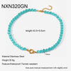 Rainbow Cat's Eye Glass Bead Chain Necklace Gold Plated Stainless Steel Collar Chain Colorful Jewelry for Women Unique Gift - Image 11