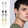 Punk Stainless Steel Frosting Hoop Earrings Design Women Men Pierced Cross Ear Jewelry Accessories Party Dangle Earring - Image 5