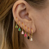 Colorful Zircon Water Drop Hoop Earring for Women Simple Geometry Stainless Steel Huggie Earring Piercing Jewelry - Image 1