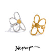 Stainless Steel Metal Flower Adjustable Finger Ring Attractive Daily Jewelry Accessories Gift - Image 1