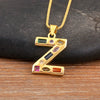 Inlaid Colorful Zircon A-Z Letters Pendant Necklace Name Initials Alphabet For Women Accessories Gifts - Image 17