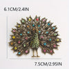 and peacock open screen brooch, European and American retro colored enamel pin accessories - Image 15