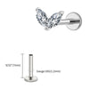 Titanium Tiny Double Marquise CZ Labret Stud Earring 16G Heart CZ Cartilage Helix Tragus Conch Piercing - Image 16