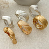 Wide Wave Cuff Bangle in Matte Gold-Tone and Silver-Tone Alloy - Image 17
