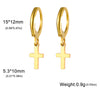 Stainless Steel Gold Color Pendant Hoop Earrings Heart Hexagon Snake Cross Butterfly Flower Bird Jewelry Gift - Image 16