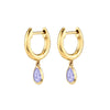 Gold Silver Color Teardrop Slim Zircon Drop Earrings For Women Hoop Colorful Earring Party Jewelry - Image 8