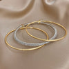 3pcs Two Tone Full Rhinestone Smooth Bangle Bracelets for Women Copper Stacking Bracelet Party Jewelry Gifts - Image 5