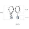 Silver Sweet Water Drop Zircon Huggies Pendant Earrings for Women Wedding Party Hoop Charm Jewelry - Image 10