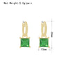 Korea Women Cat's Eye Triangle Stone Pendant Hoop Earrings Small Simple Temperament Female Wedding Jewelry - Image 10