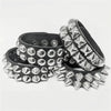 Square Wide Punk Chunky Rivet Leather Bangle Rock Rows Nails Wristband Adjustable Size Jewelry Bracelets Bangle - Image 1