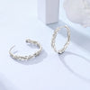 Silver Earrings Women Sparkling Braided Hoop Earring For Anniversary Wedding Jewelry Gifts - Image 2