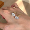 Fresh elegant simple earring Drape oval diamond pendant earrings for women suitable for daily jewelry gifts - Image 3