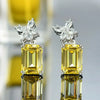 Simple and Elegant Square Cubic Zirconia Earrings Bling Yellow CZ Dangle Women Wedding Engagement Jewelry - Image 32