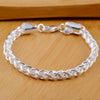 charm Silver Bracelet for man woman Twisted rope chain jewelry Wedding party Christmas gift - Image 9