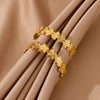 Floral Cuff Bracelet in Stainless Steel with Gold-Tone Finish - Image 6