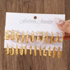 24 Pcs Vintage Hoop Earrings Set for Women Boho Metal Circle Geometric Twist Pearl Studs Earrings Jewelry Gifts - Image 17